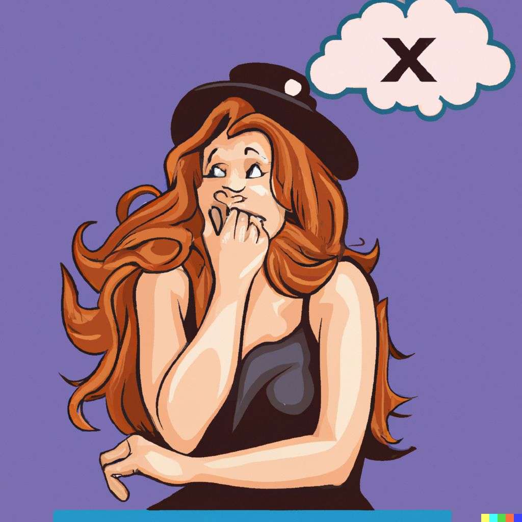 a representation of anxiety, in the style of a mid-20th century Disney cartoon